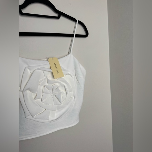 Top with 3D corsage in white Monteau, size L - Picture 8 of 11